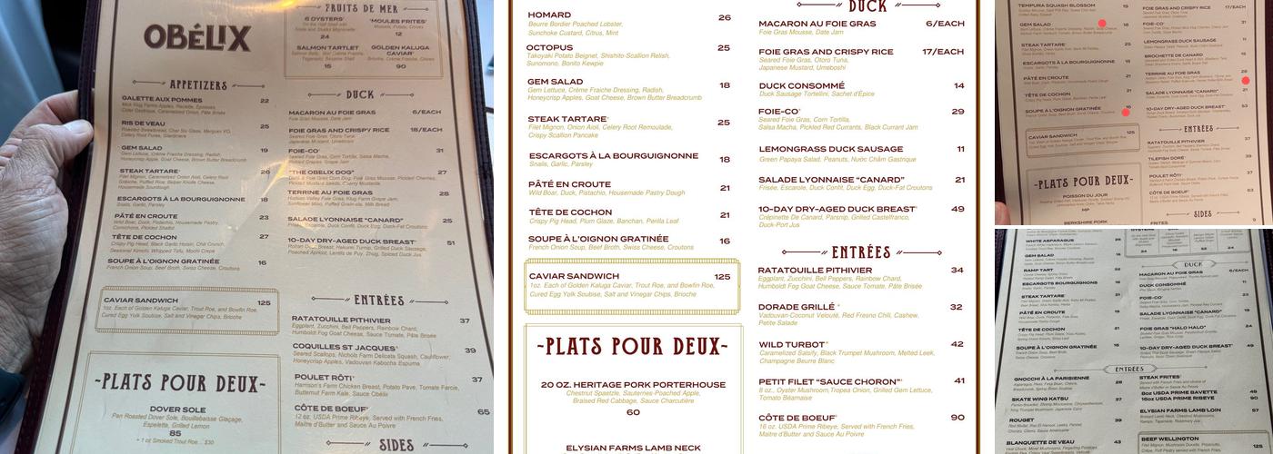 Obélix Menu