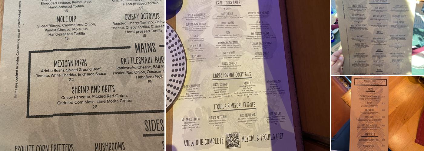 Tabu Menu