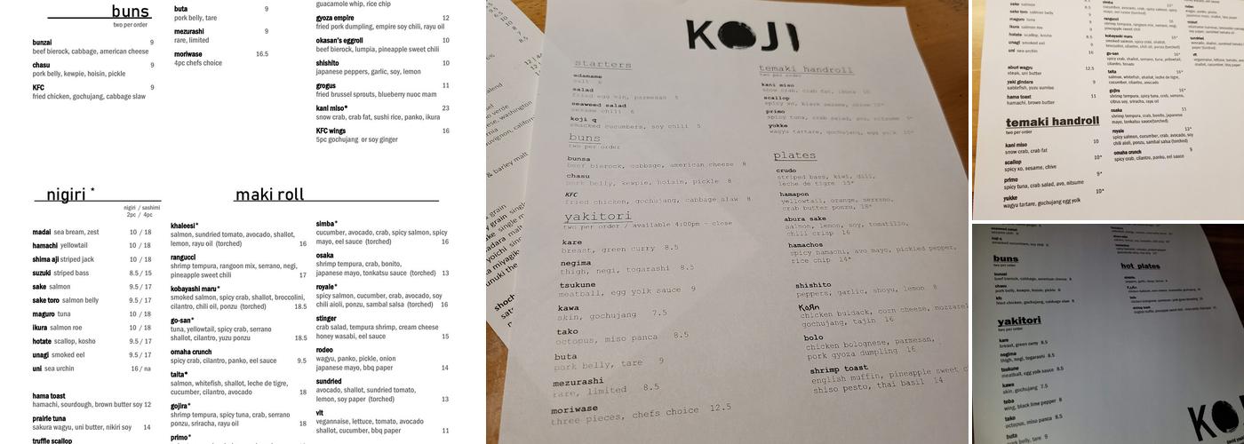 Koji Menu