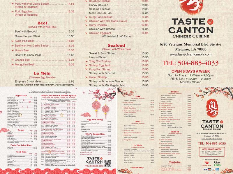 Taste of Canton Menu
