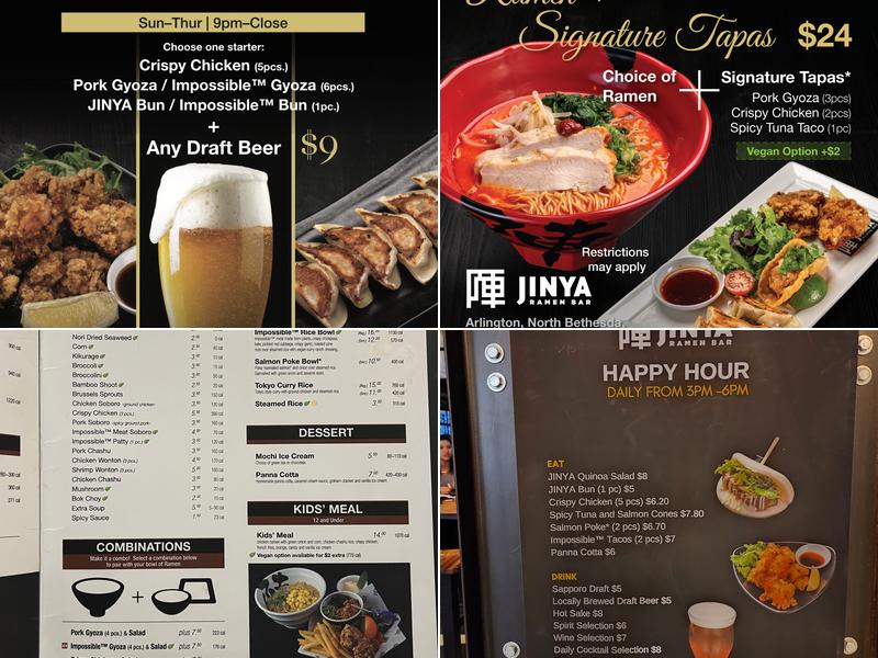 JINYA Ramen Bar - Arlington Menu