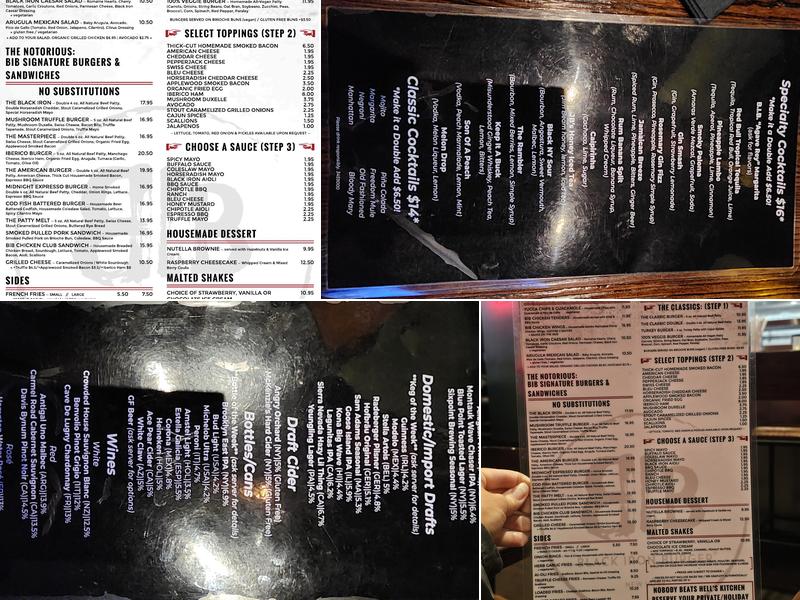 Black Iron Burger Theater District Menu
