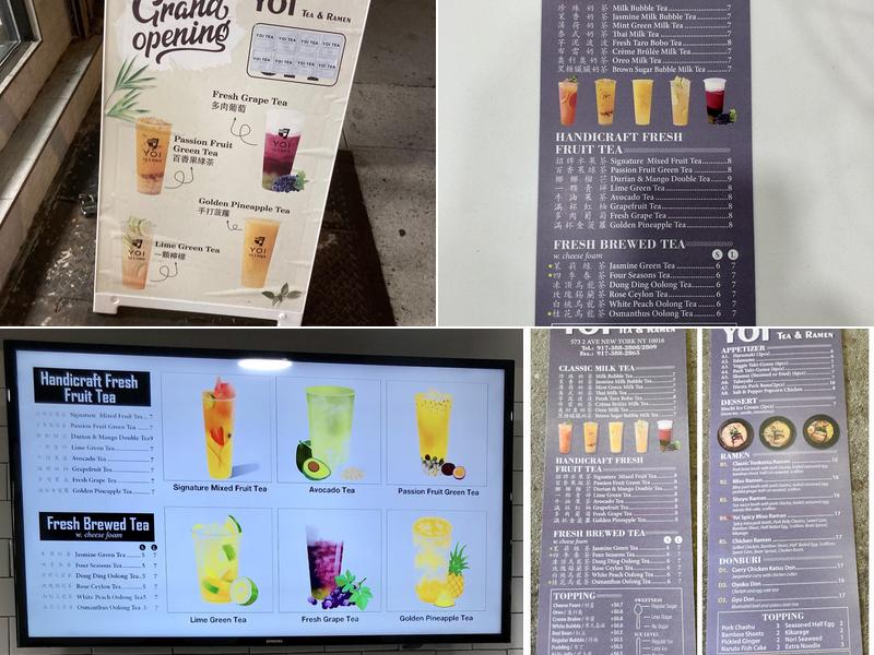 Yoi Ramen & BoBa Tea Menu