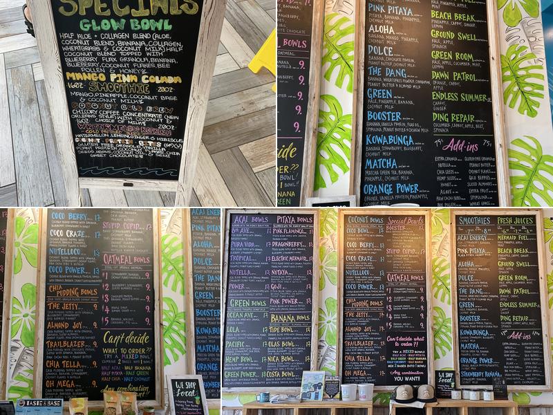 Playa Bowls Menu
