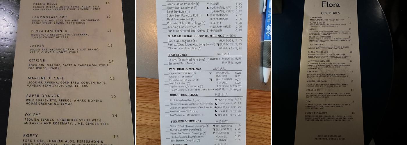 Flora Menu