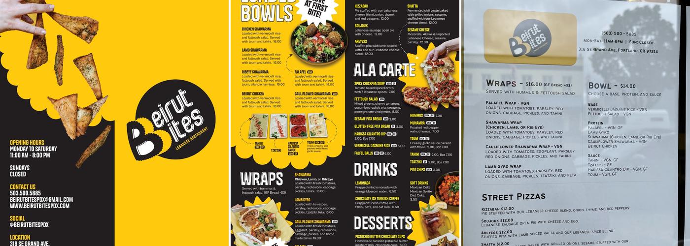 Beirut Bites Menu