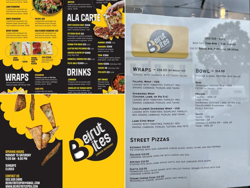Beirut Bites Menu