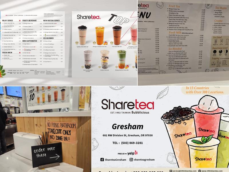 Sharetea Gresham Menu