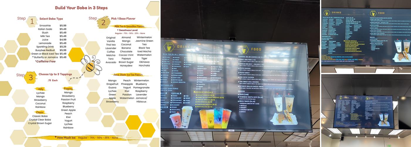 Boba bee Menu
