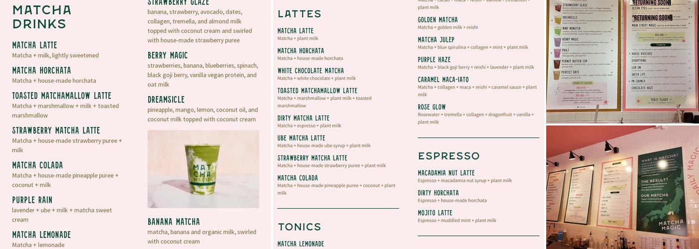 Matcha Magic Menu