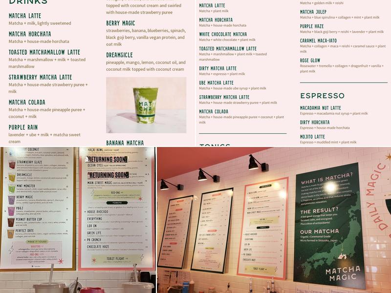 Matcha Magic Menu