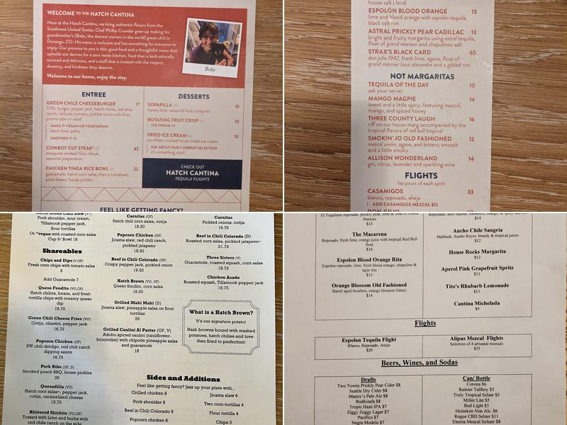 Hatch cantina Menu