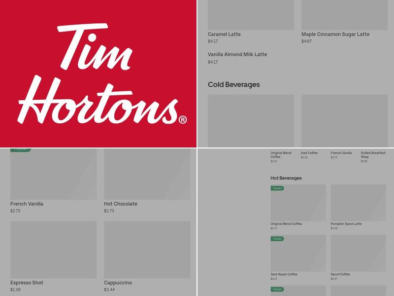 Tim Hortons Menu