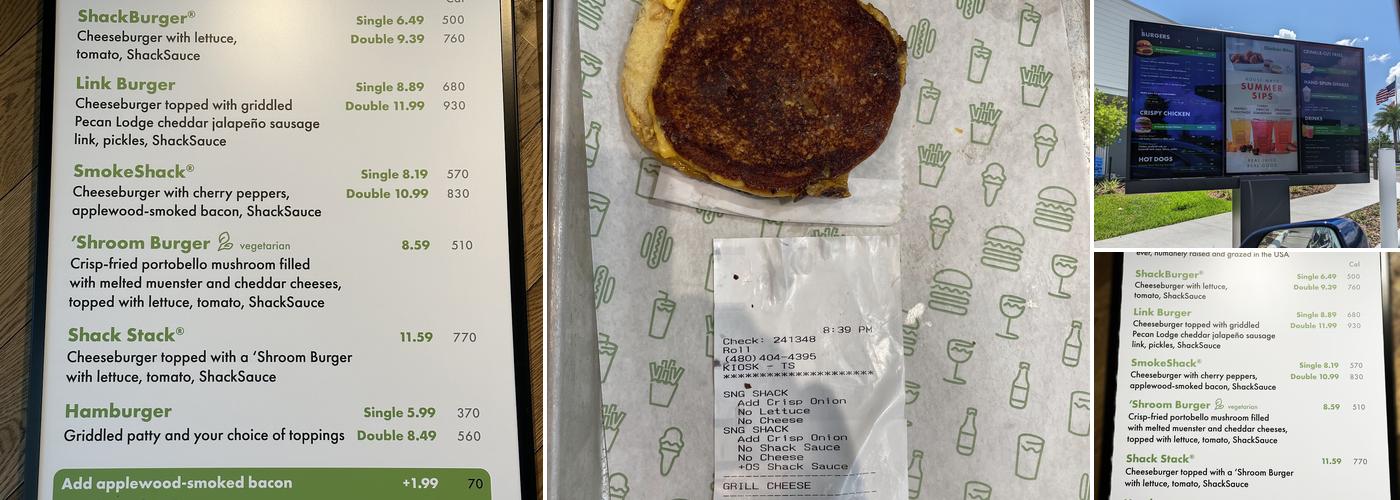 Shake Shack Park and Preston Menu