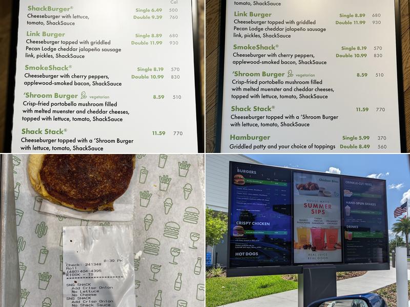 Shake Shack Park and Preston Menu