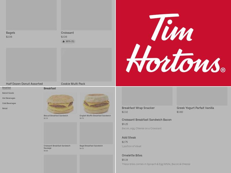 Tim Hortons Menu