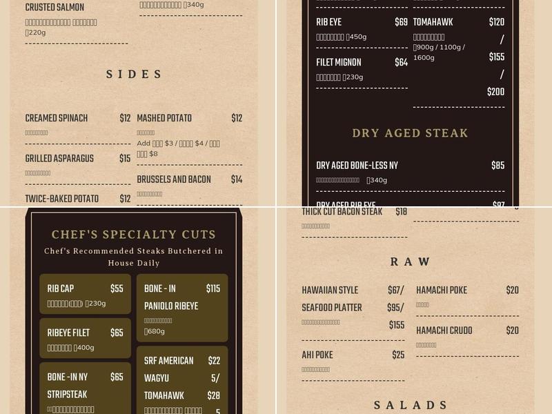 Aloha Steak House Menu