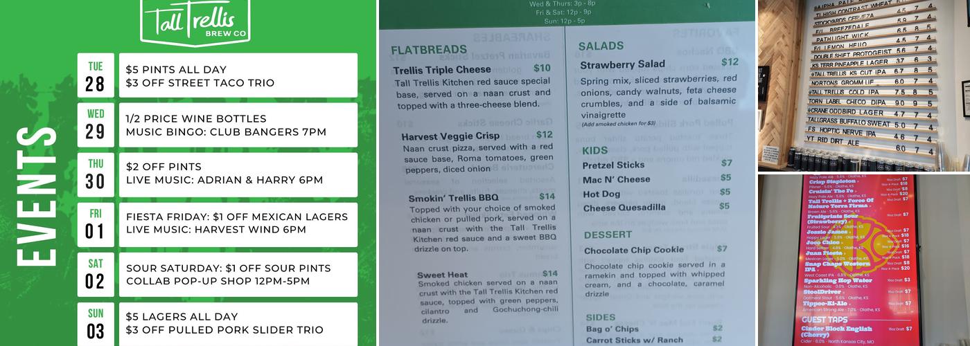 Tall Trellis Brew Co. Menu