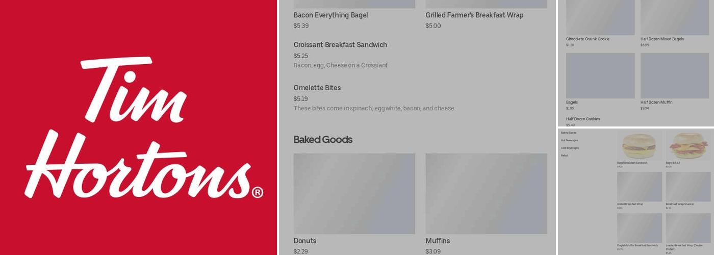 Tim Hortons Menu