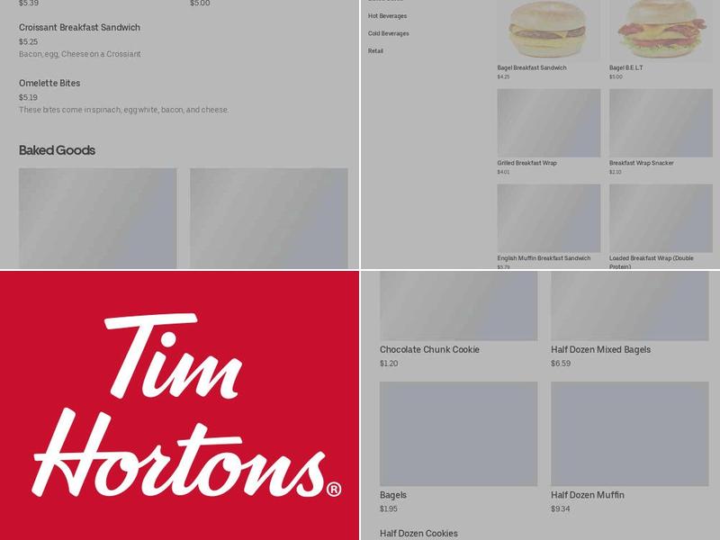 Tim Hortons Menu