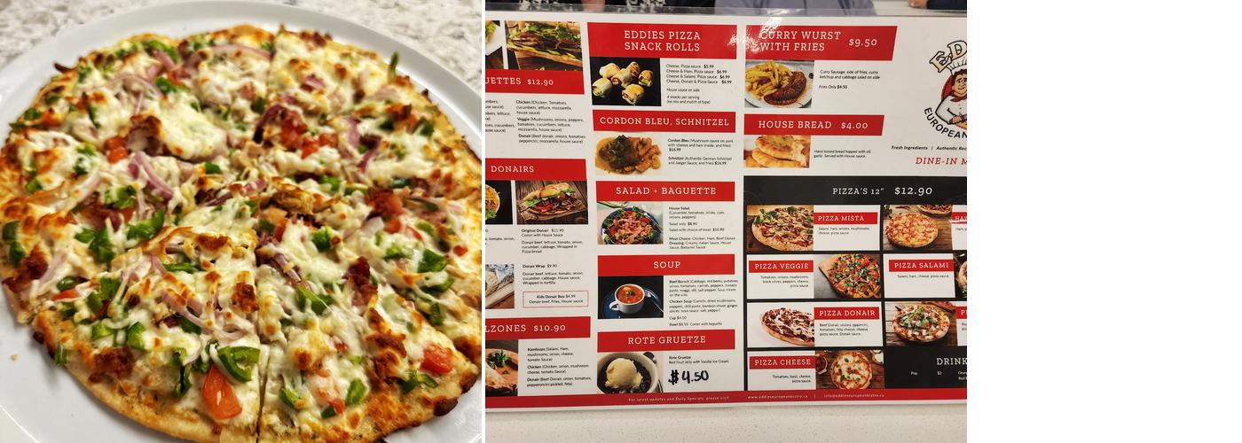 Eddies European Bistro Ltd. Menu