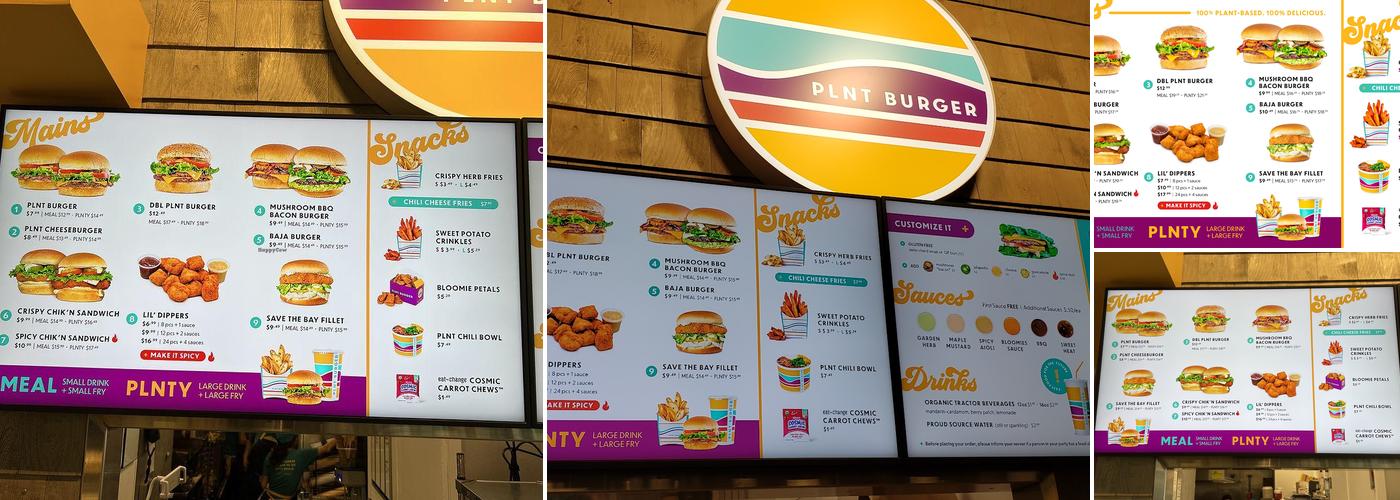 PLNT Burger Menu