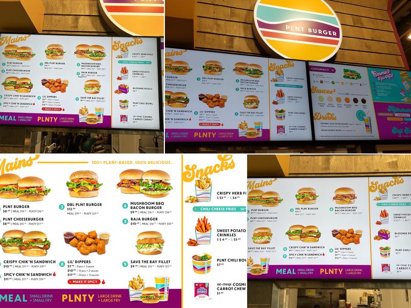 PLNT Burger Menu