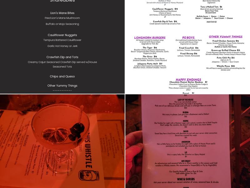 Memphis Whistle Menu