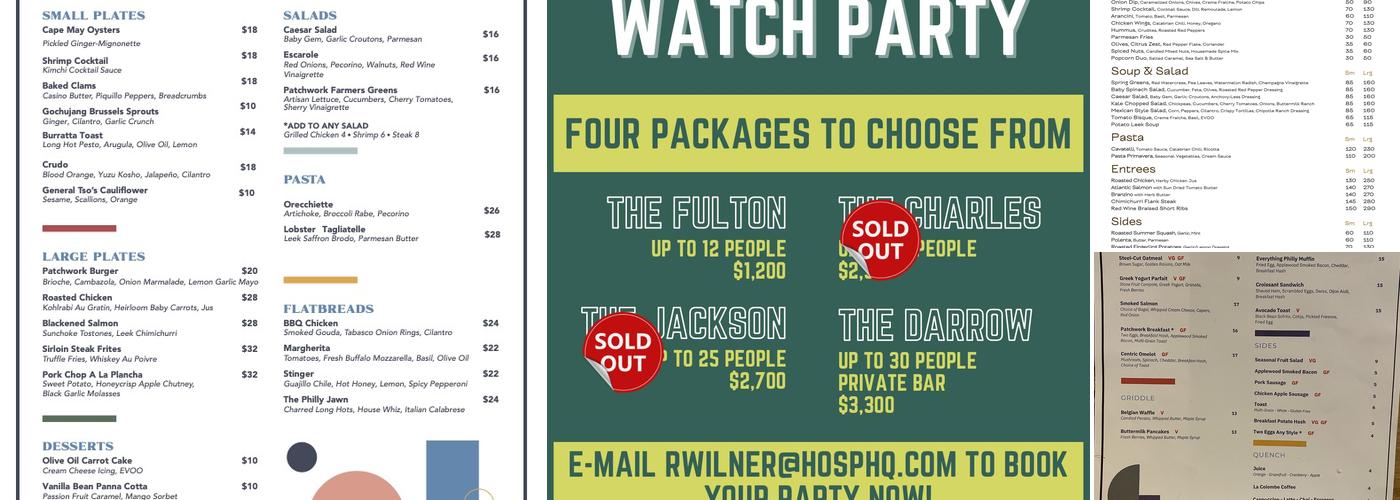 Patchwork Philly Menu