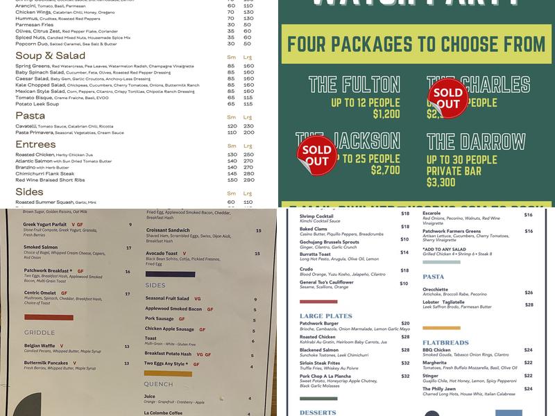 Patchwork Philly Menu