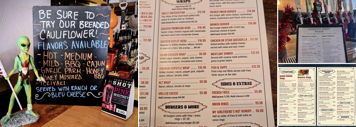 Longstreet Tavern Menu