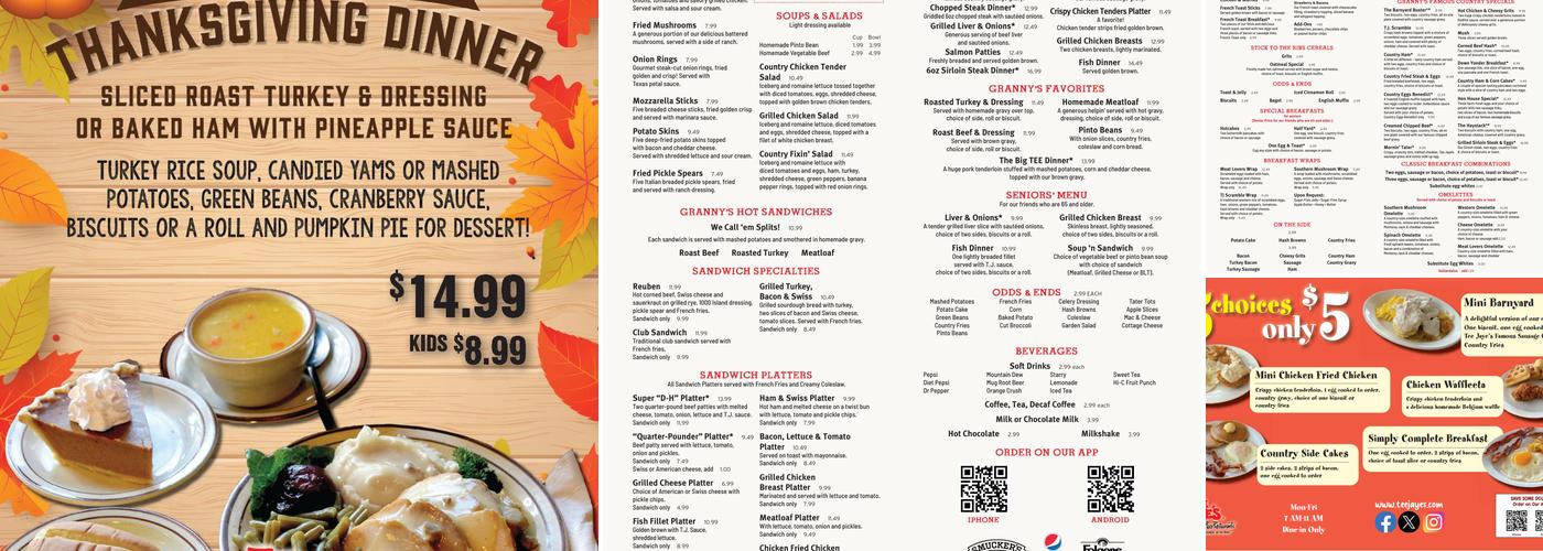 Tee Jaye's Menu
