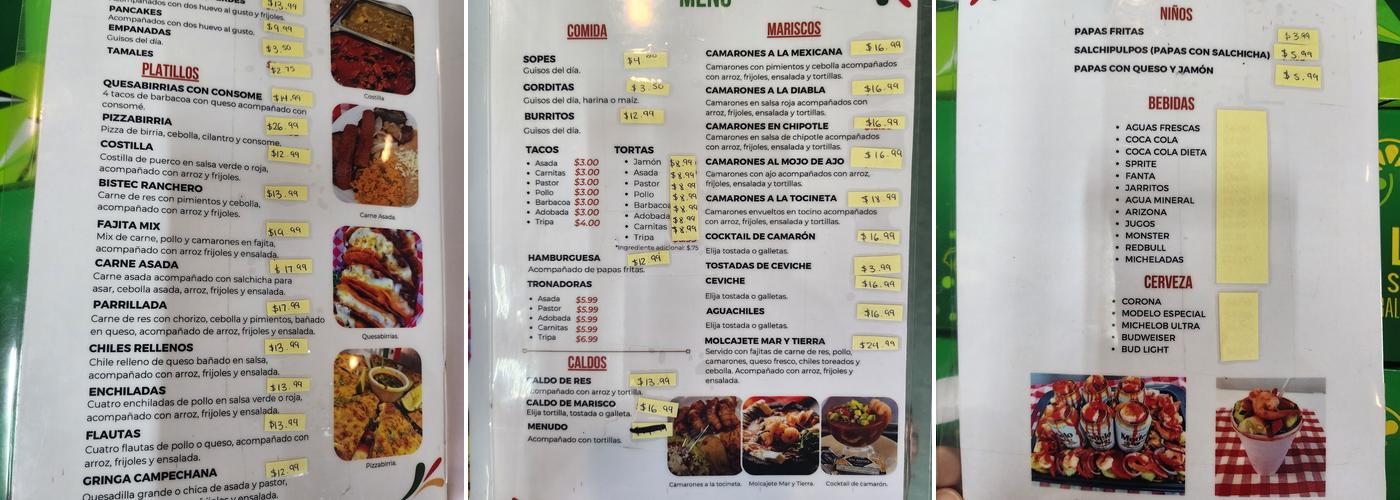 Mi Torreón Menu