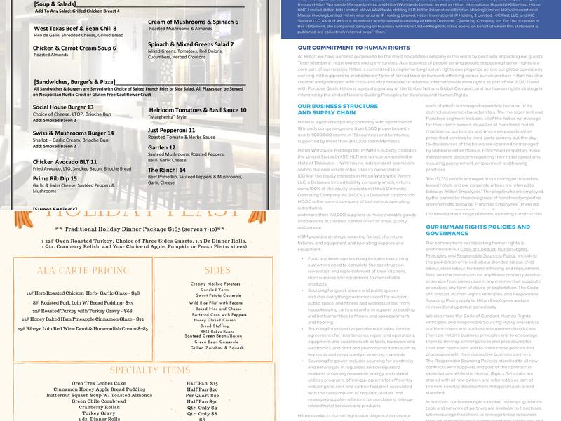 1887 Social House Menu