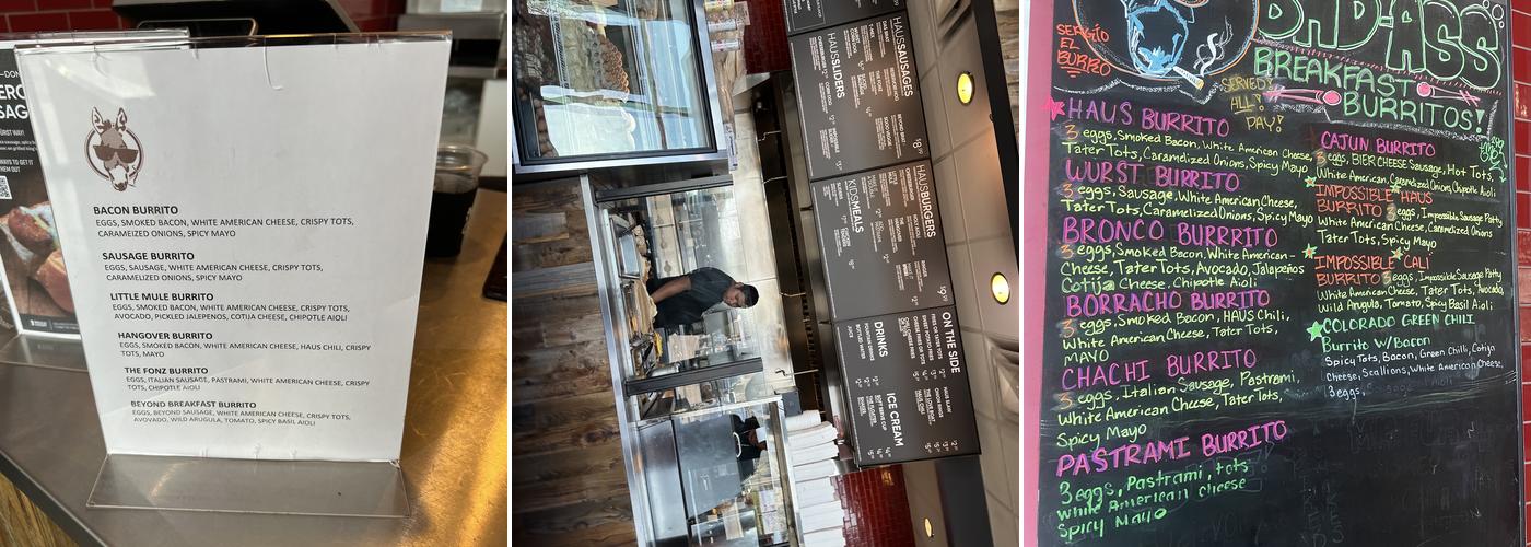 Bad-Ass Breakfast Burritos Menu