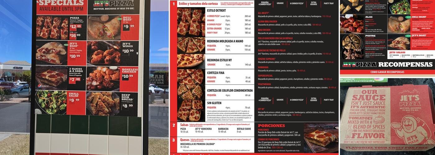 Jet's Pizza Menu