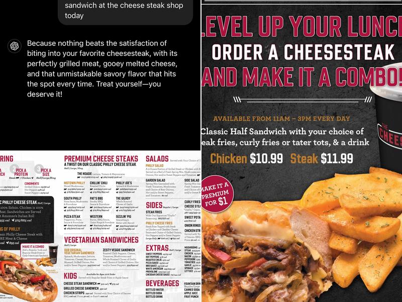 The Cheesesteak Shop Menu