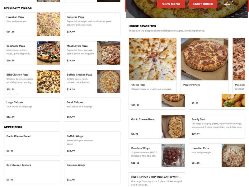 Family FRESH PIZZA Menu