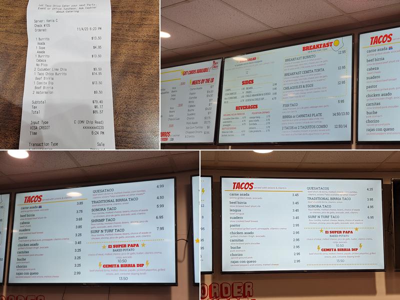 Taco Chico Menu