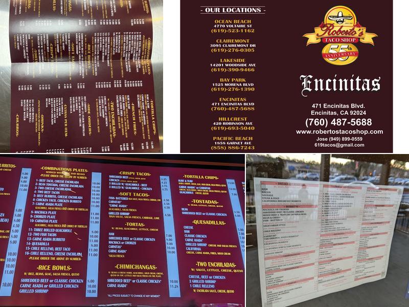 Roberto's Taco Shop RB Menu