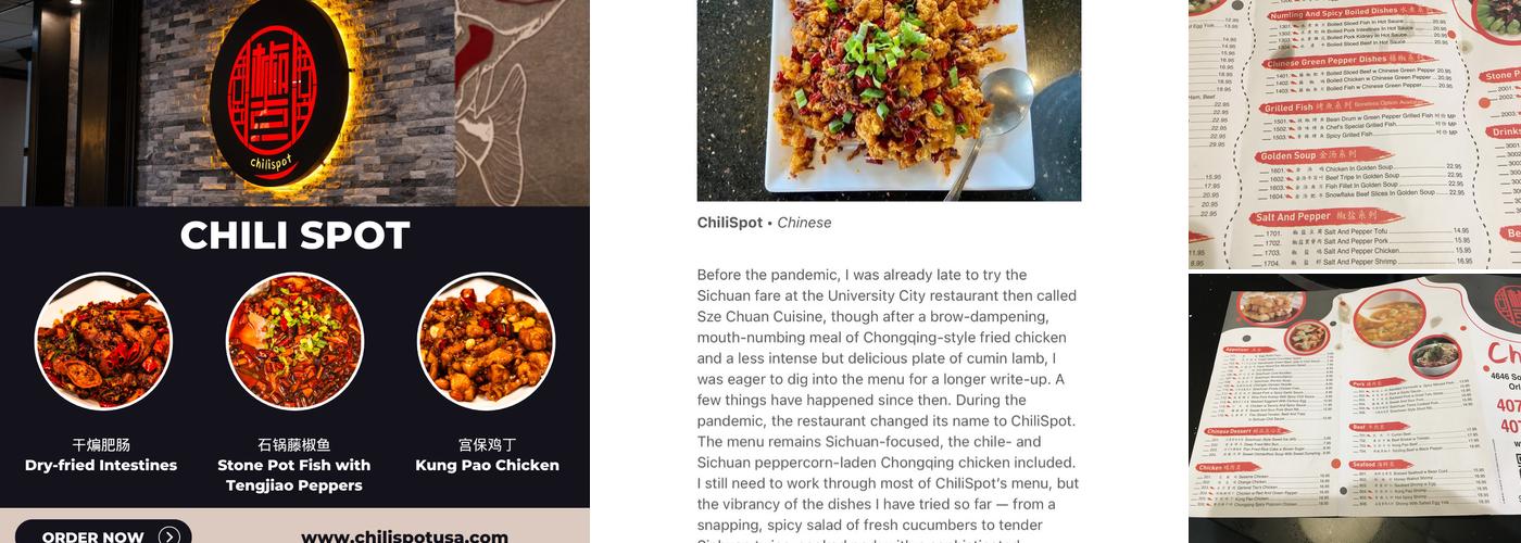 ChiliSpot Menu