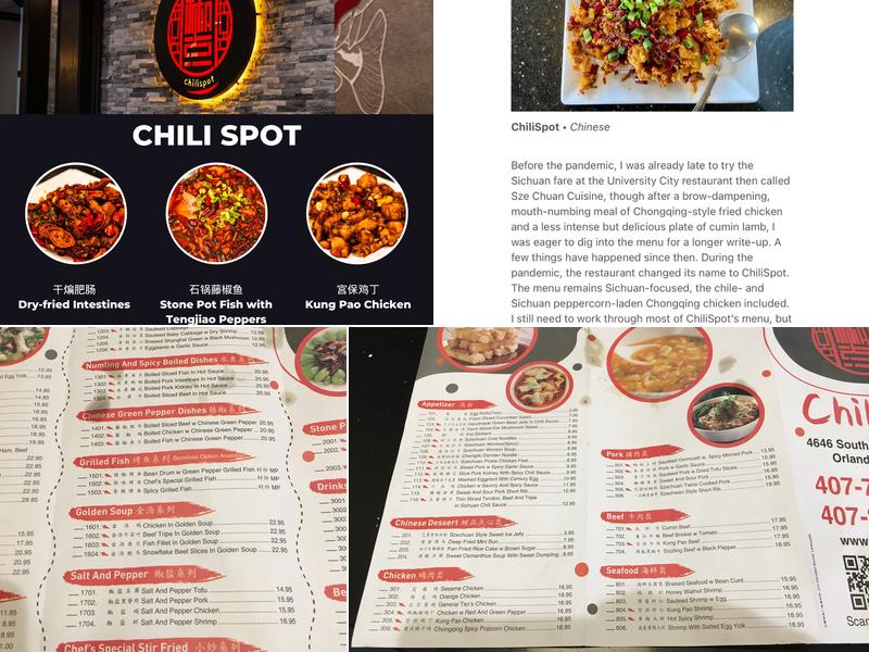 ChiliSpot Menu