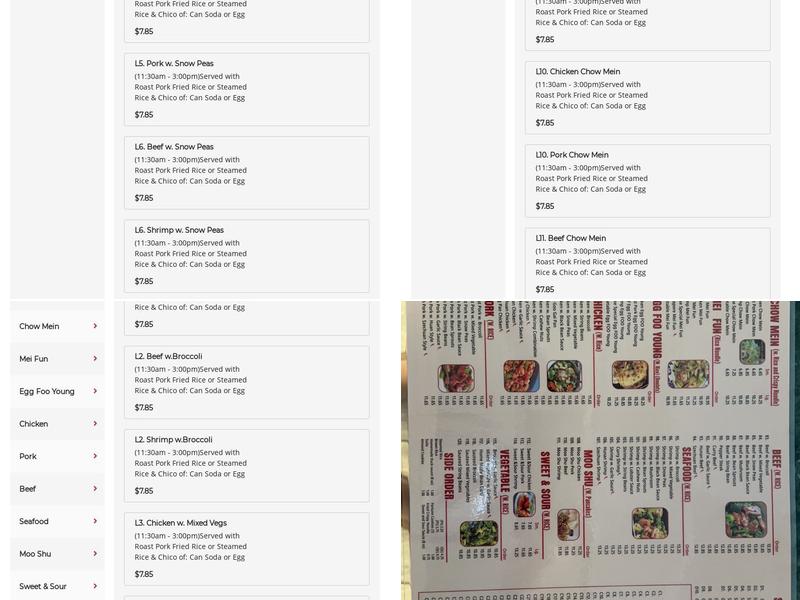 Mr wok Menu