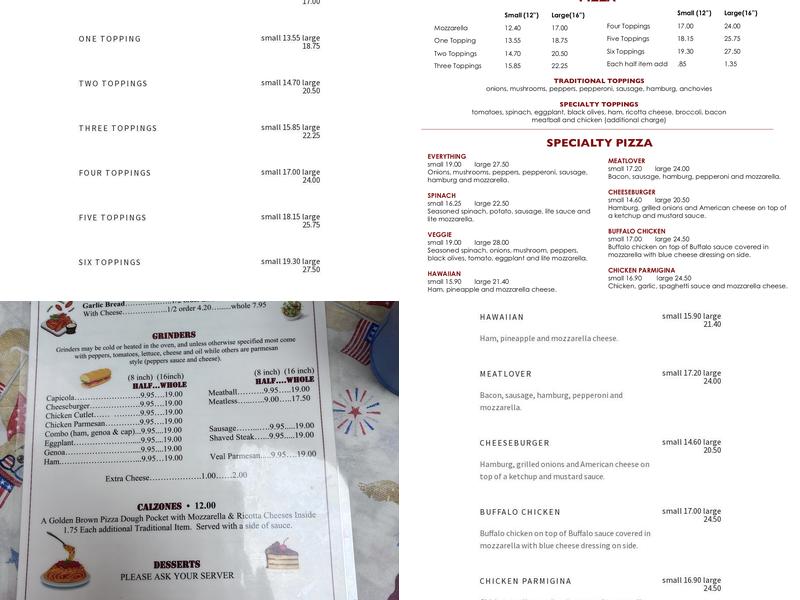PINELLAS PIZZERIA Menu