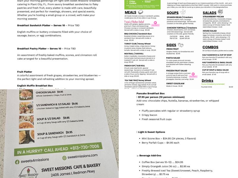 Sweet Missions Menu