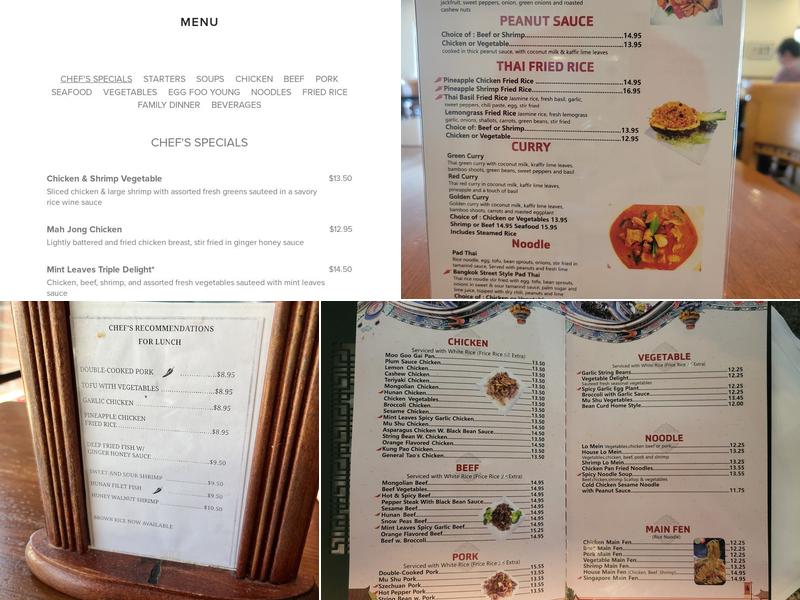 Mahjong Chinese Restaurant Menu