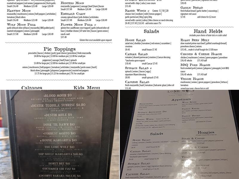 Lone Wolf Pizza Co Menu