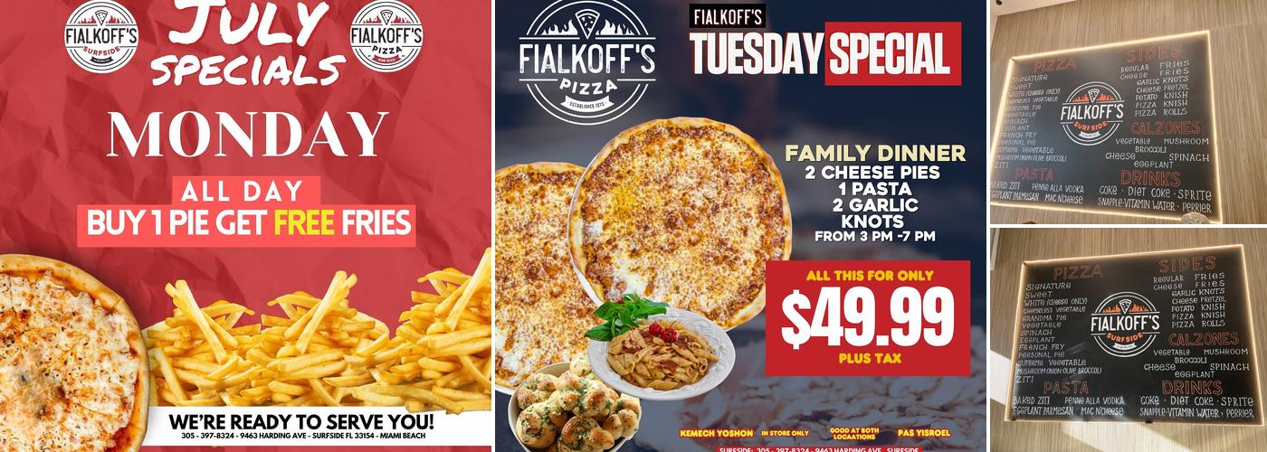 Fialkoff's Kosher Pizza Menu