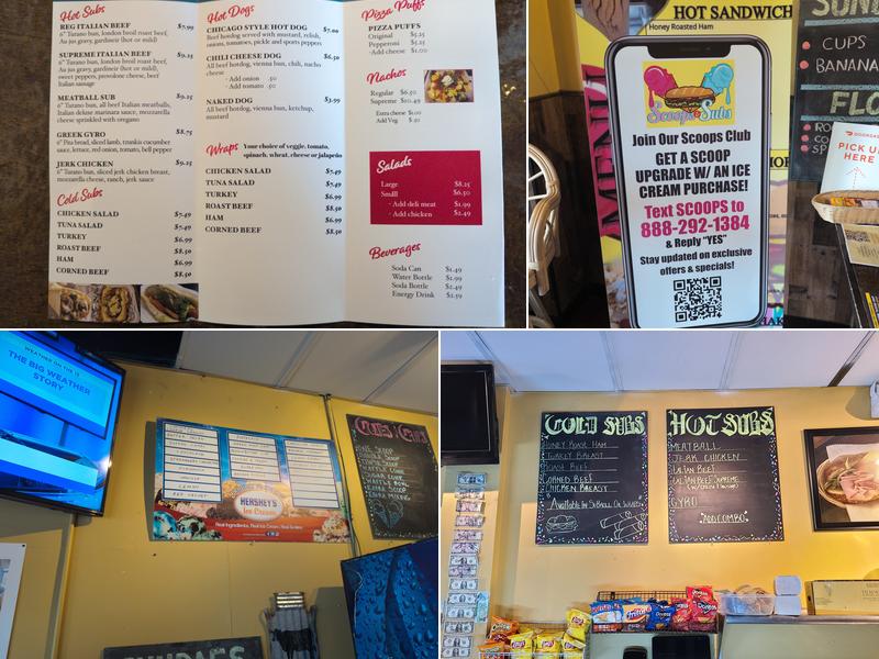 Scoops & Subs Menu