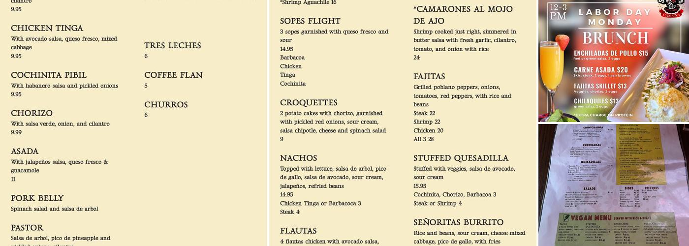 Senoritas Cantina Menu